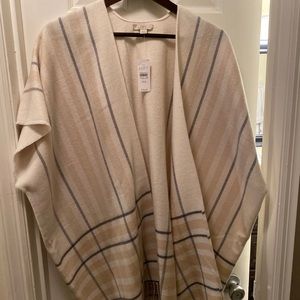 NWT LOFT Poncho Plaid Wrap